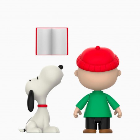 Super7 ReAction Charlie Brown and Snoopy (Caroling) – Christmas Collector Figure