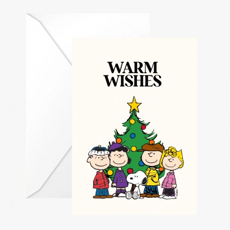 Double greeting card Snoopy "Warm wishes" with envelope