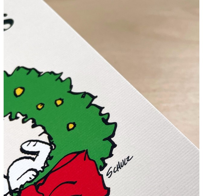 Double greeting card Snoopy "Merry Christmas" with envelope