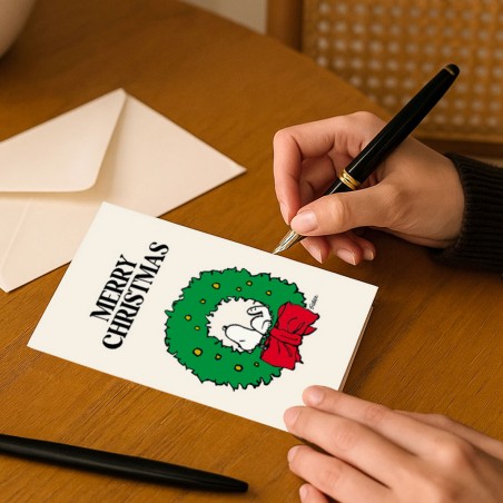 Double greeting card Snoopy "Merry Christmas" with envelope