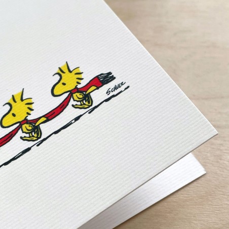 Double greeting card Snoopy & Woodstock "Merry Christmas" with envelope