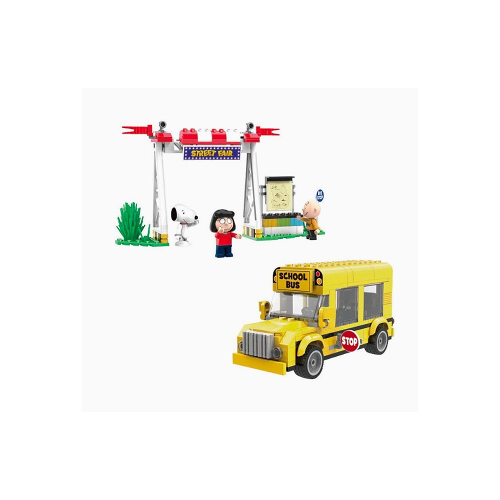 Set de construction Snoopy – Street Fair & School Bus (288 pièces)