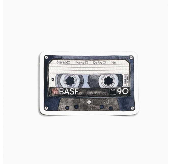 Sticker K7 effet soft touch - Illustration de Séverine Balanqueux