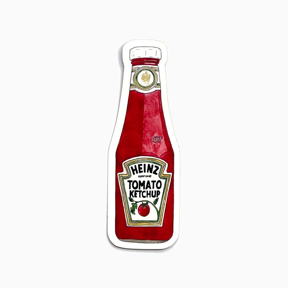 Sticker Ketchup effet soft touch - Illustration de Séverine Balanqueux