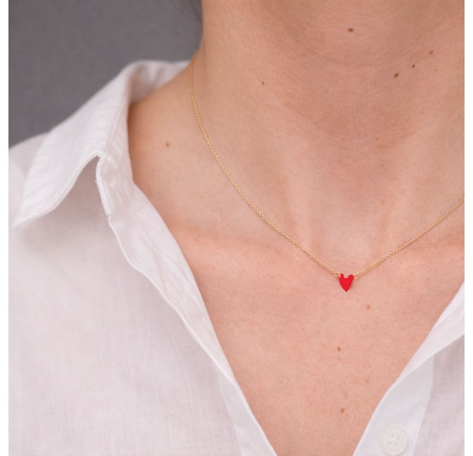 Collier coeur Grant - coquelicot - Titlee Paris