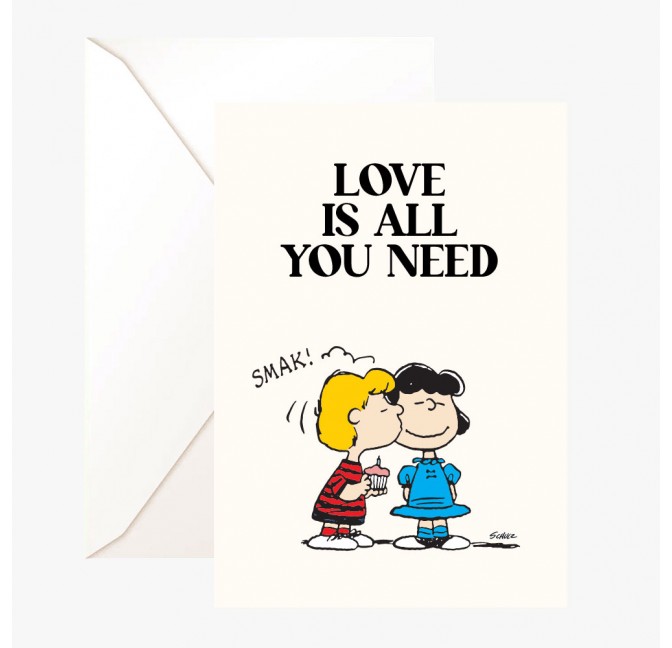 Carte double Snoopy "Love is all you need" avec enveloppe - Peanuts x Titlee