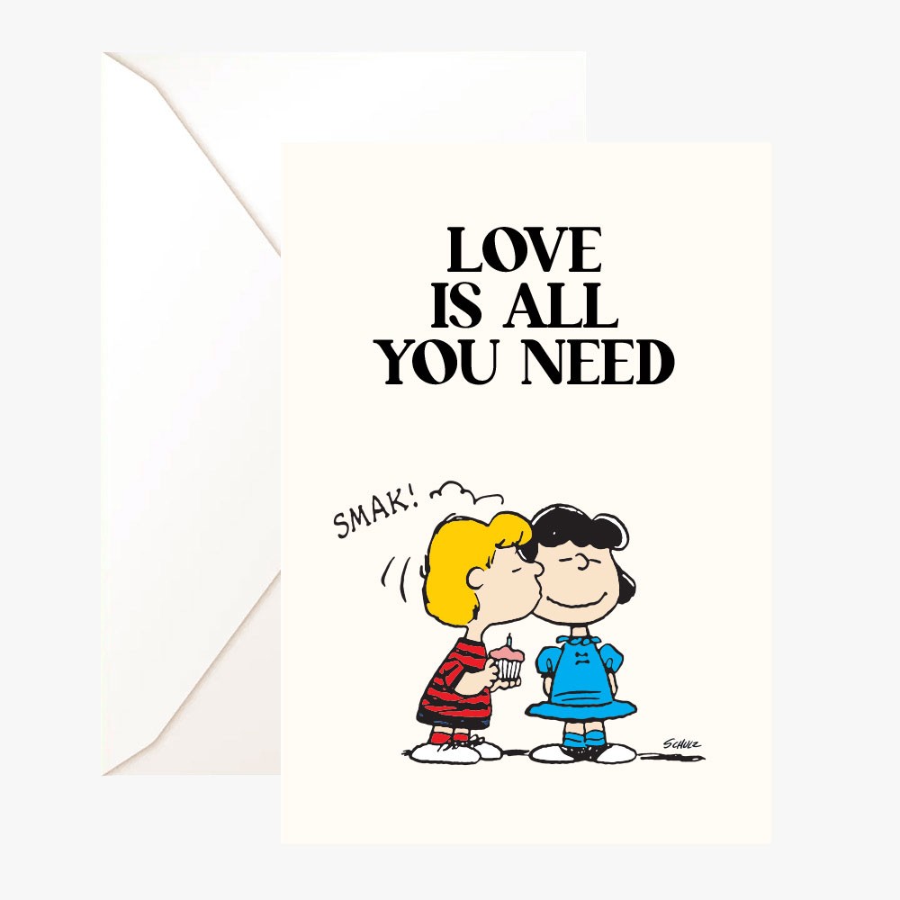 Carte double Snoopy "Love is all you need" avec enveloppe - Peanuts x Titlee