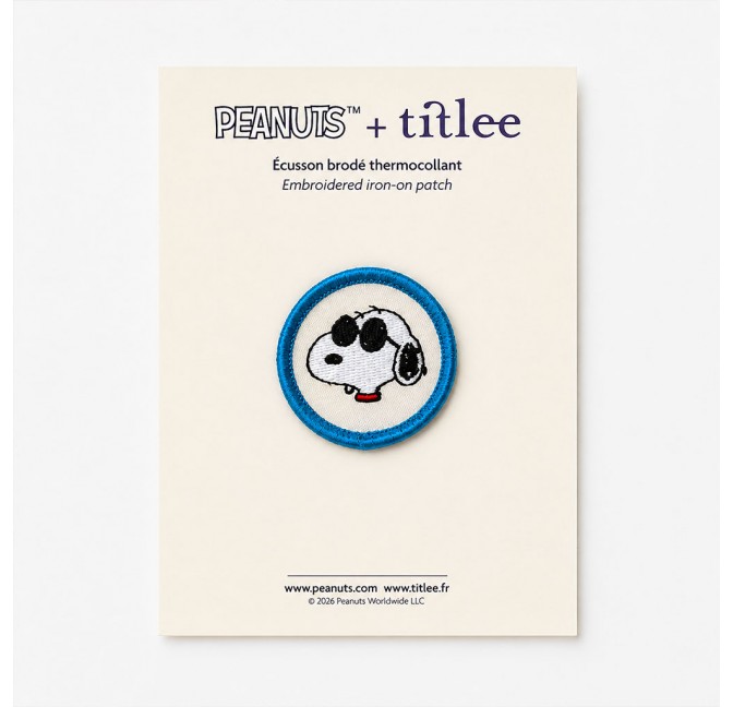 Écusson brodé thermocollant Snoopy Joe Cool – 4 cm - Peanuts x Titlee