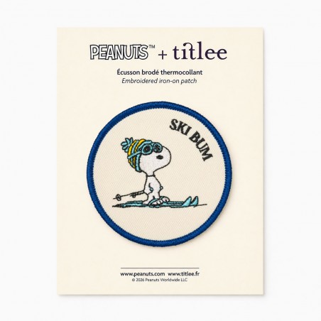 Écusson thermocollant Snoopy Ski Bum 7,5 cm - Peanuts x Titlee