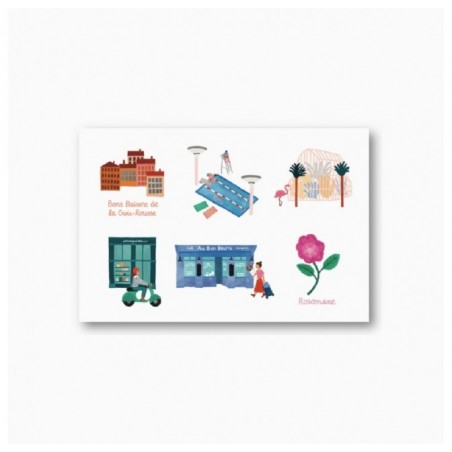 6 postcards Lyon - Léa Maupetit & Julie Flamingo