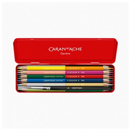Boîte de 12 crayons bicolores aquarellables Wonder Forest - Caran d'Ache