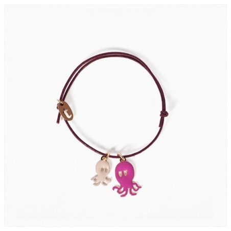 Octopus bracelet ivory-fuchsia - Titlee Paris