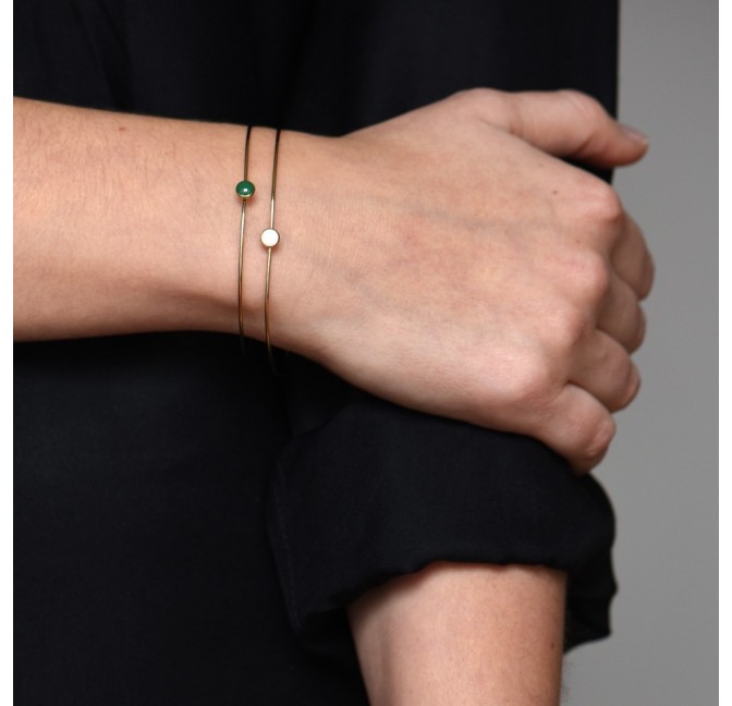 Barlow bangles green and off-white - Titlee Paris