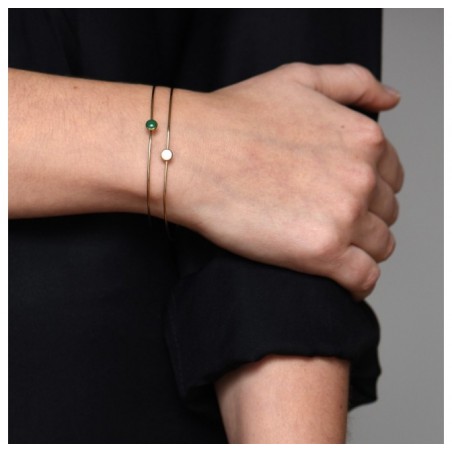 Barlow bangles green and off-white - Titlee Paris