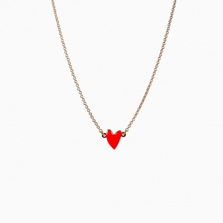 Collier Grant rouge personnalisable 3 lettres - Titlee Paris