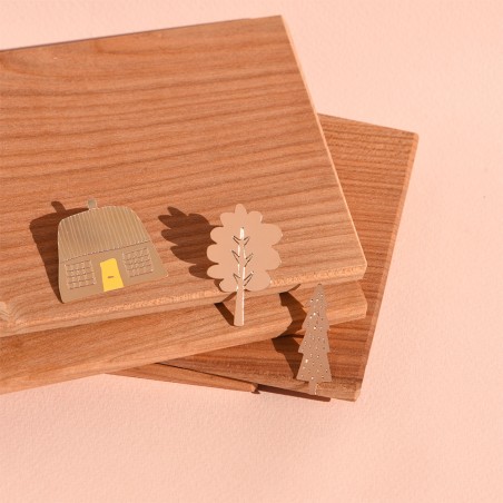 Cottage and Trees lapel pins - Titlee Paris x Donna Wilson