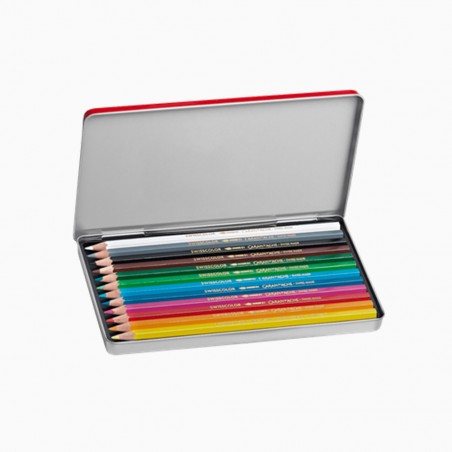 Boîte vintage de 12 crayons aquarellables - Caran d'Ache