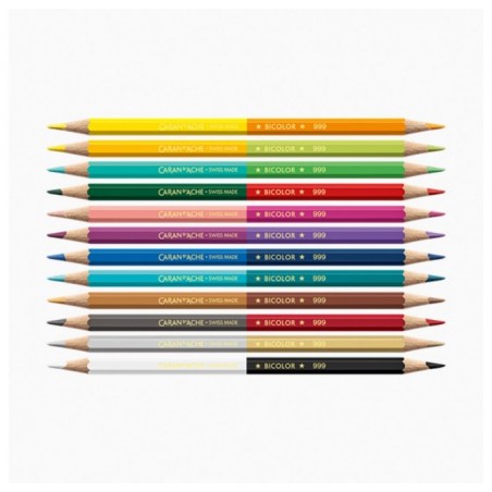 Box of 12 two-colour, water-soluble pencils by Caran d'Ache