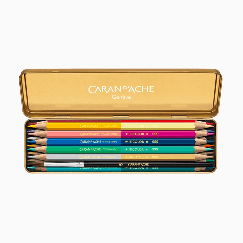 Boîte de 12 crayons bicolores aquarellables Colour Treasure - Caran d'Ache