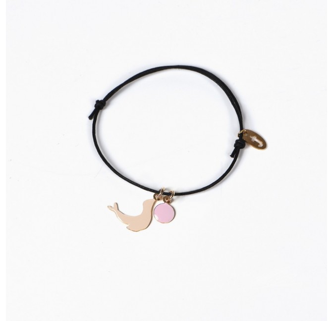 Bracelet Sea Lion Noir - Ivoire/Rose - Titlee Paris