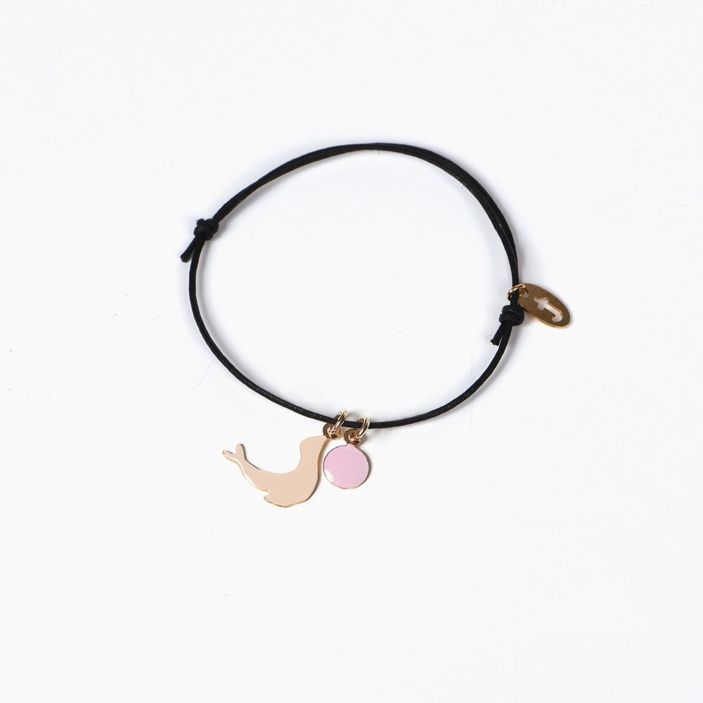 Bracelet Sea Lion Noir - Ivoire/Rose - Titlee Paris
