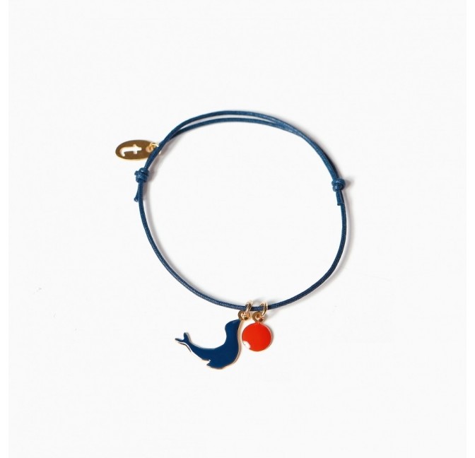 Sea Lion Bracelet  - Navy/Poppy red - Titlee Paris