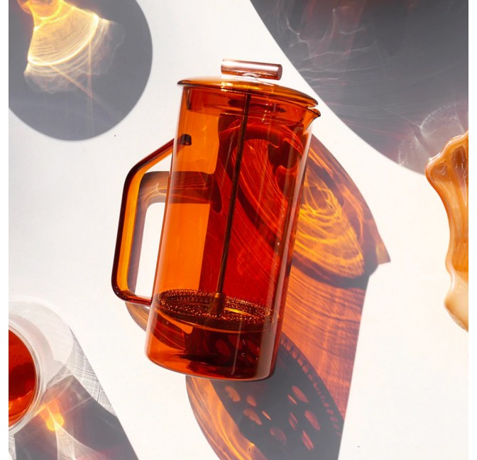 Glass French Press amber