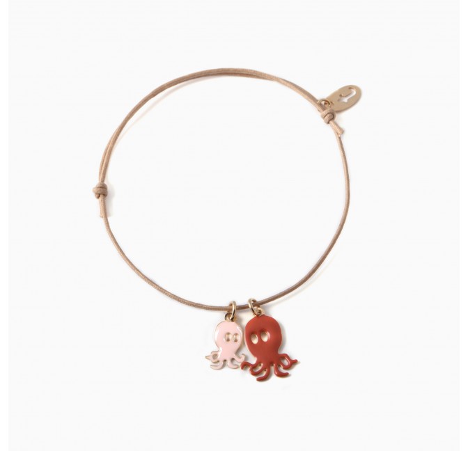 Octopus bracelet powdery pink-brick - Titlee Paris
