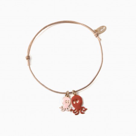 Bracelet Octopus rose poudré-brique - Titlee Paris