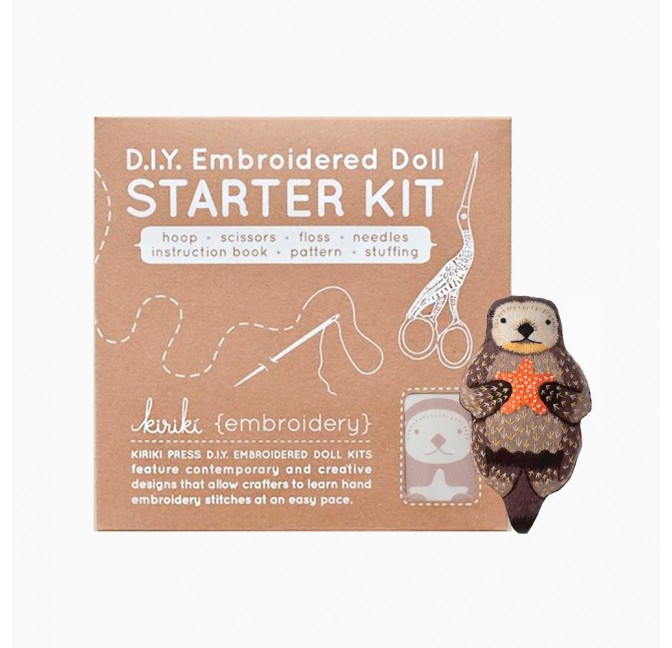 Otter DIY embroidered doll starter kit