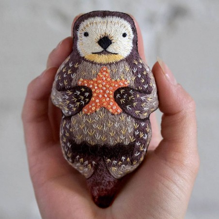 Otter DIY embroidered doll starter kit - Kiriki Press