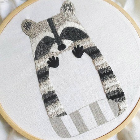 Raccoon DIY embroidery starter kit - Kiriki Press