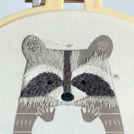 Raccoon DIY embroidery starter kit - Kiriki Press