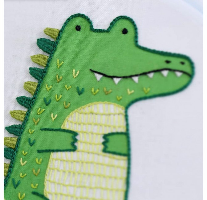 Alligator DIY embroidered doll starter kit - Kiriki Press