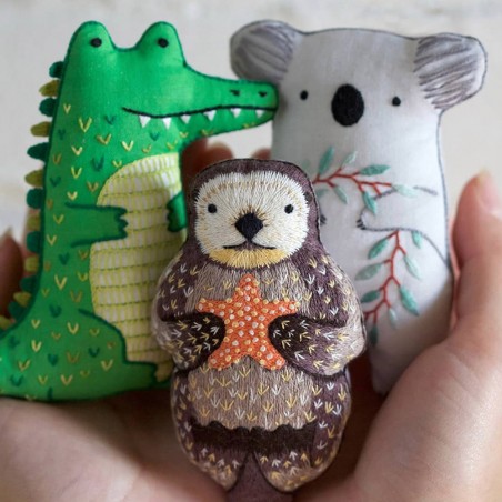 Alligator DIY embroidered doll starter kit - Kiriki Press
