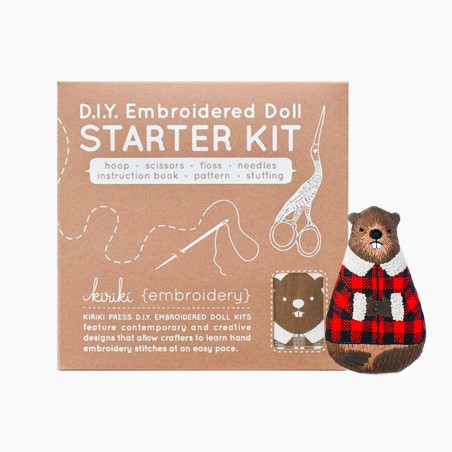 DIY embroidery starter kit beaver - Kiriki Press