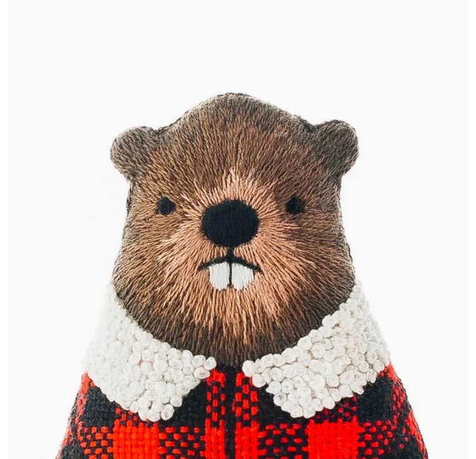 DIY embroidery starter kit beaver - Kiriki Press