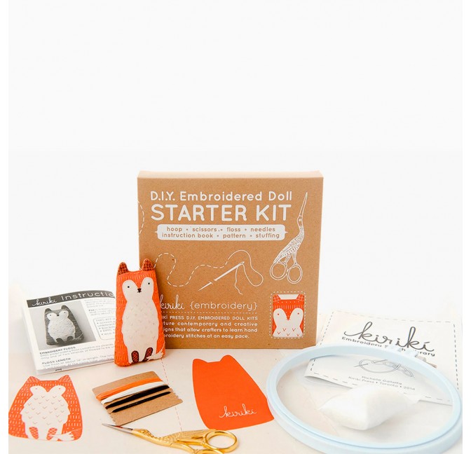 DIY embroidery starter kit Fox - Kiriki Press