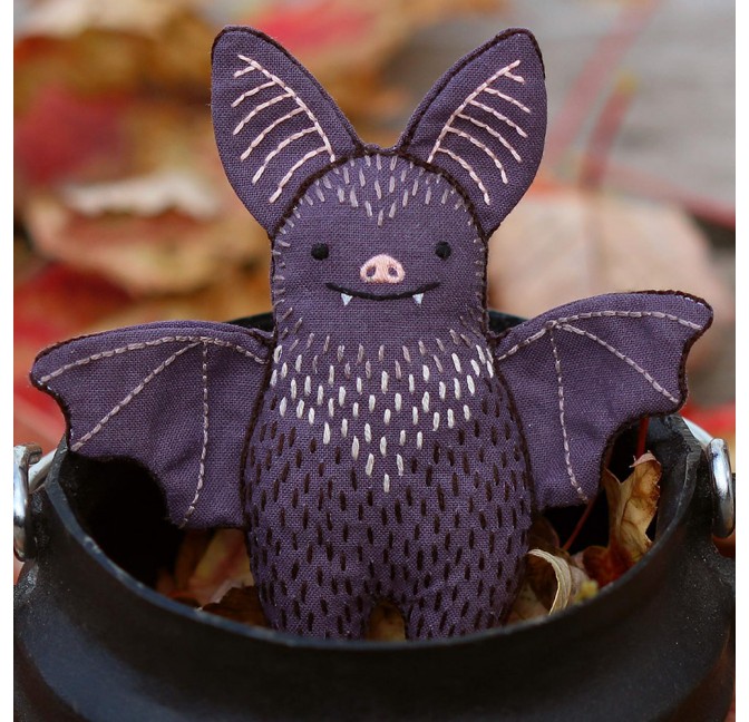 Bat DIY embroidered doll starter kit - Kiriki Press
