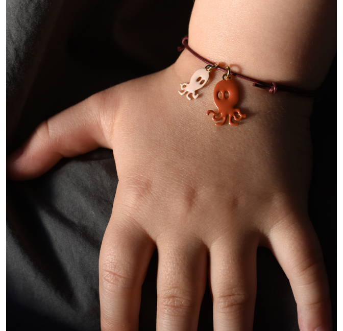 Octopus bracelet powder pink-brick red - Titlee Paris