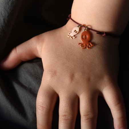 Octopus bracelet powder pink-brick red - Titlee Paris