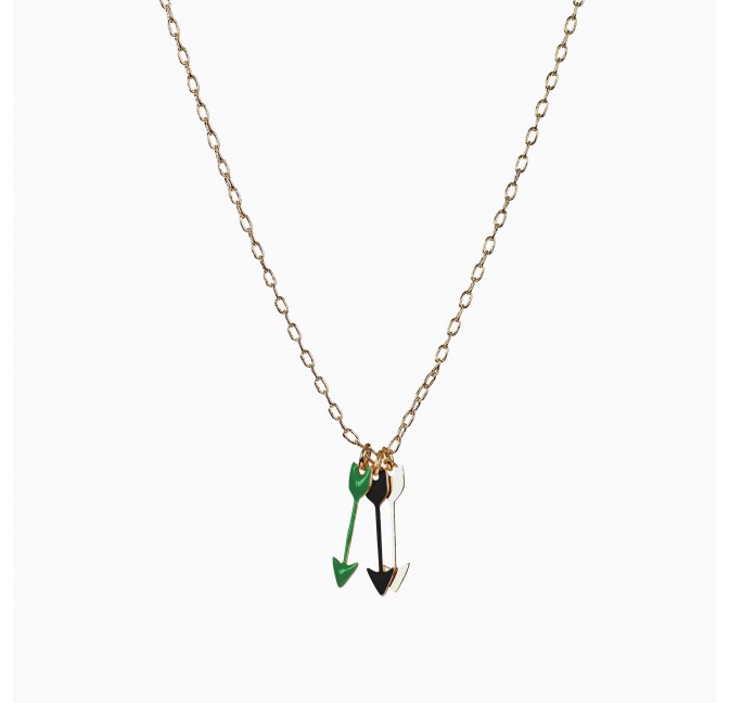 Arrows necklace black-green - Titlee Paris x Lucille Michieli