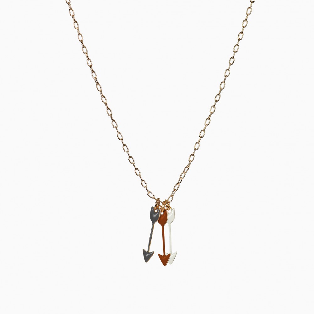 Arrows necklace mastic-cognac - Titlee Paris x Lucille Michieli