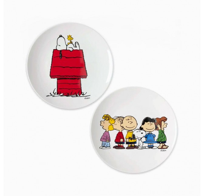 Set of 2 plates Snoopy house & Peanuts gang - Magpie