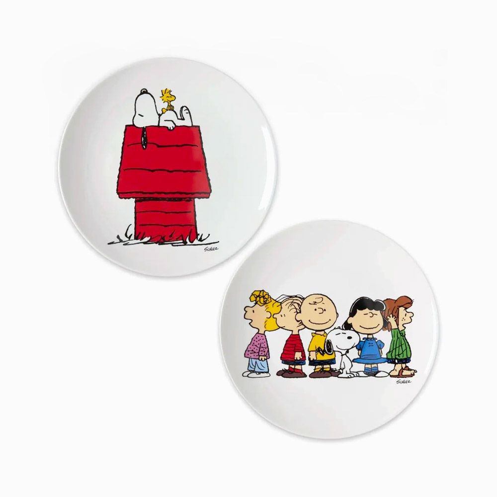 Set of 2 plates Snoopy house & Peanuts gang - Magpie