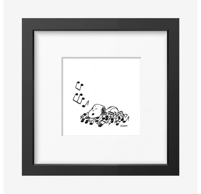 Impression encadrée Snoopy Lit de Notes - Magpie