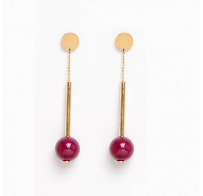 Wolcott earrings raspberry - Titlee Paris