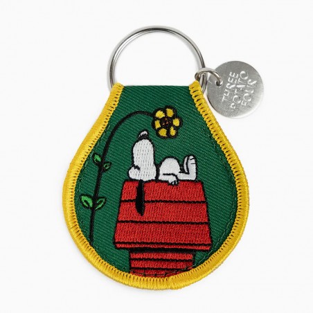 Snoopy Flower Doghouse embroidered keychain - Three Potato Four, exclusive at Titlee's