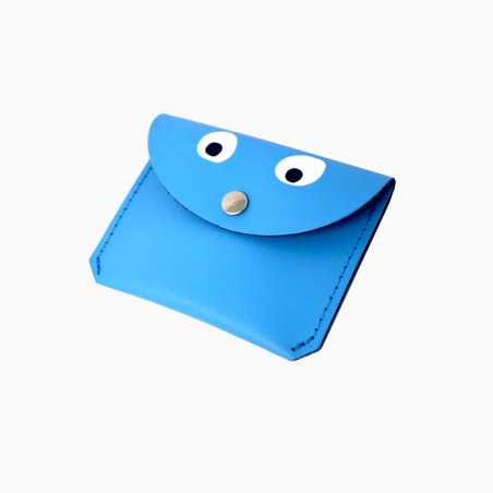 Googly eyes mini coin purse - blue