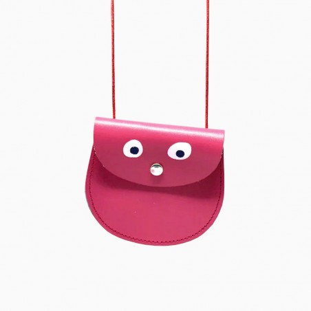 Googly eyes mini purse - fuchsia